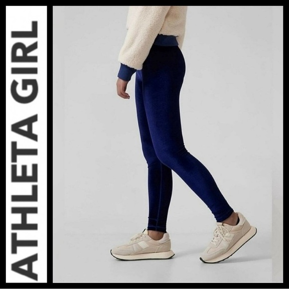 NWOT Athleta Girl High Rise Velvet Chit Chat Leggings - Picture 1 of 6